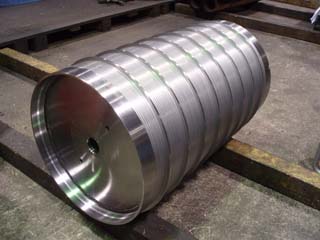 Cooling roll inner cylinder spiral groove structure photograph